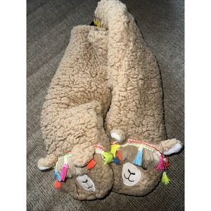 Oooh Yeah Llama‎ Call You Women's Plush Slippers Socks, Brown